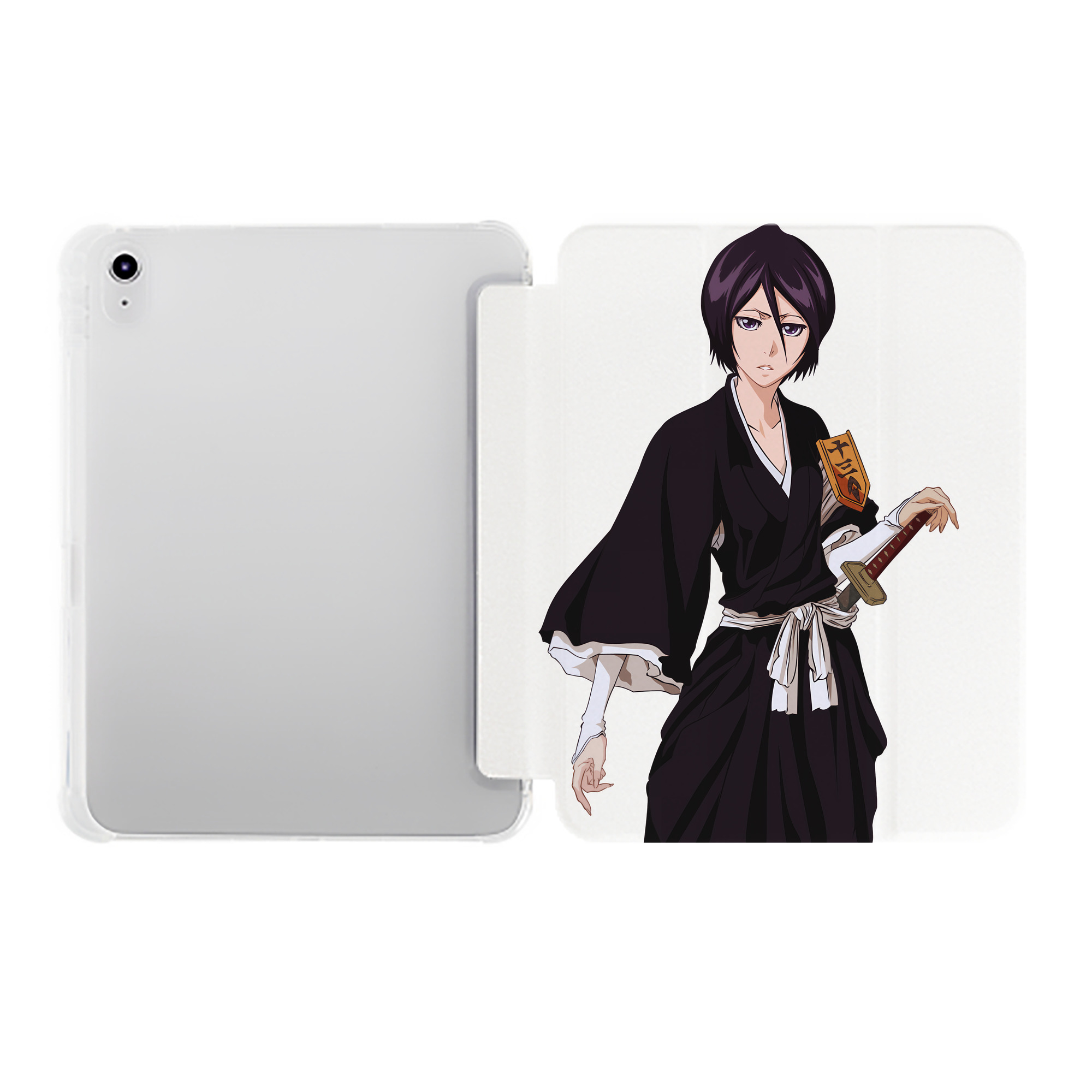 （画像用） ブリーチ 朽木ルキア BLEACH Kuchiki Rukia IPad ケース ペン収納付き 三つ折りスタンド PUレザー×シリコン 対応機種9.5/10.5/10.9インチ